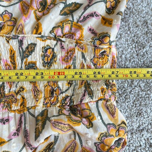 Sonoma Plus Size 4X Floral Maxi Dress Button Front Smocked Waist Swiss Dot - Picture 13 of 15